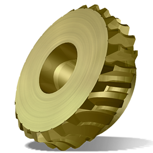 Roue creuse hélicoïdal 22°, taillage Ø39.5x18mm en laiton Power Skiving - Engrenage AFFOLTER sur machine à tailler CNC